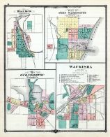 West Bend, Port Washington, Oconomowoc, Waukesha, Wisconsin State Atlas 1881